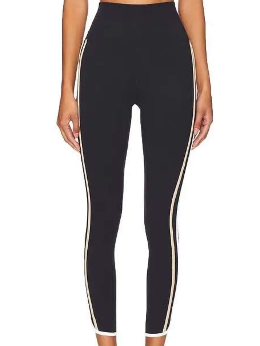Beach Riot High-Rise Black Leggings with Side Stripe